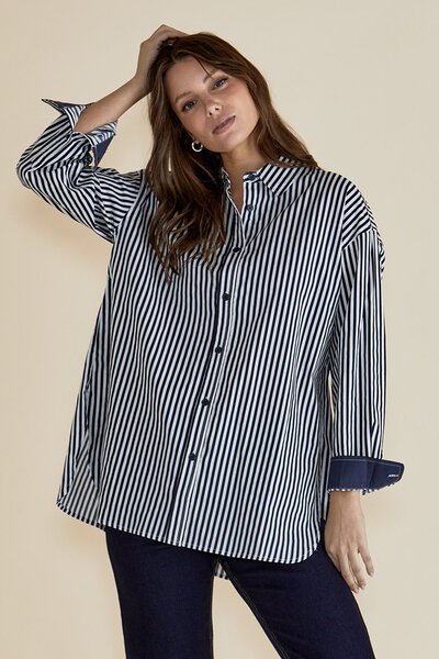 Betty Basics Claire Classic Stripe Shirt-new-Preen