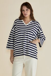 Betty Basics Stripe Raven Top