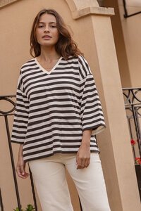 Betty Basics Stripe Raven Top