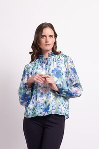 Memo Shirred Long Sleeve Blouse