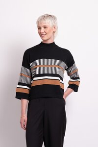 Foil High Neck Stripe Jumper