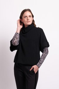 Foil Cowl Neck Rib Jumper