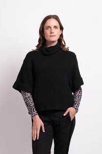 Foil Cowl Neck Rib Jumper