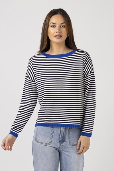 Stella + Gemma Navy Stripe Street Jumper-new-Preen