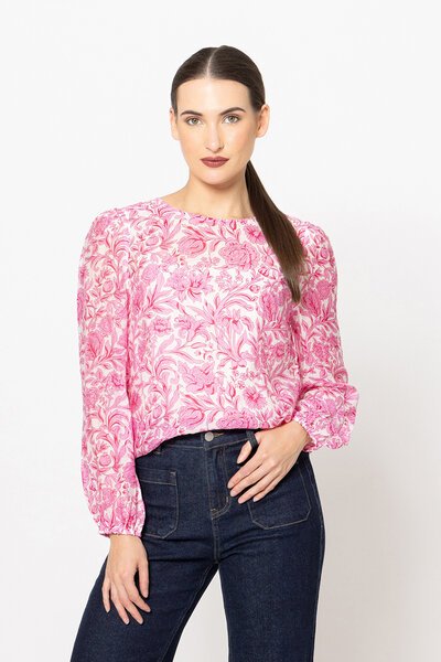 Seeking Lola Pink Carnation Gratitude Top-new-Preen