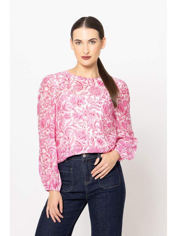 Seeking Lola Pink Carnation Gratitude Top