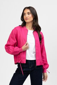 Seeking Lola Fuchsia Linen Keen Jacket