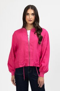 Seeking Lola Fuchsia Linen Keen Jacket