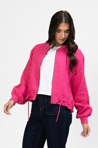 Seeking Lola Fuchsia Linen Keen Jacket