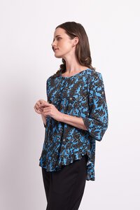 Foil Gathered Scoop Hem Top