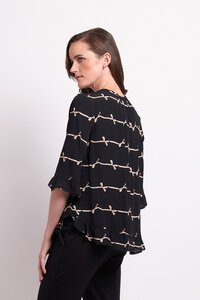 Foil Gathered Scoop Hem Top