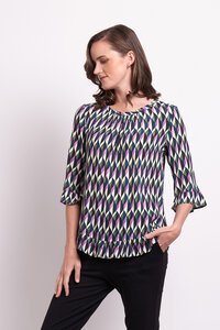 Foil Gathered Scoop Hem Top