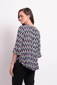 Foil Gathered Scoop Hem Top