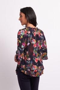 Foil Gathered Scoop Hem Top