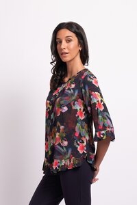 Foil Gathered Scoop Hem Top