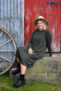 Foil Merino Panel Cocoon Dress