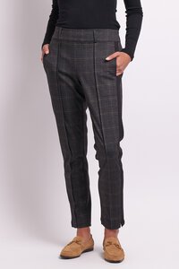 Esplanade Check Pintuck Front Cuffed Pant