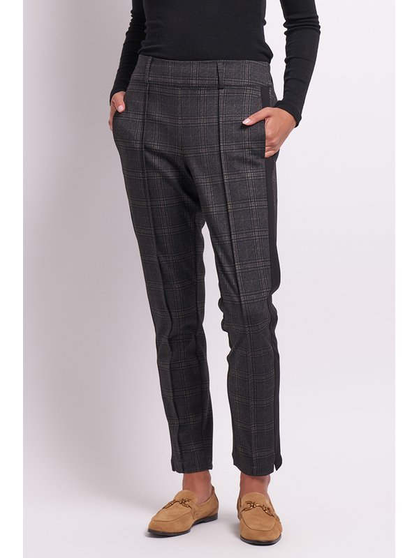 Esplanade Check Pintuck Front Cuffed Pant