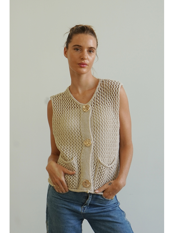 Worthier Etta Cotton Blend Vest