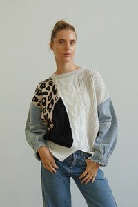 Worthier Tessa Denim Sleeves Jumper