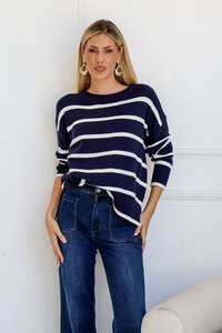 Miss Marlow Stripe Boat Neck Knit