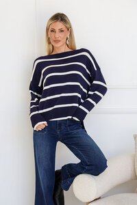 Miss Marlow Stripe Boat Neck Knit