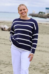 Miss Marlow Stripe Boat Neck Knit