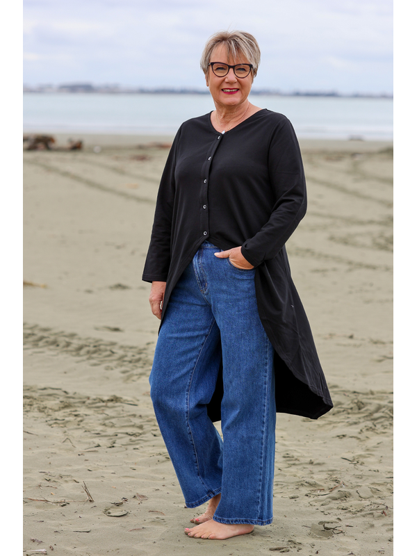 White On Black Duster Jacket