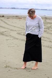 White On Black Cargo Skirt