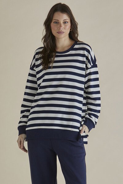 Betty Basics Easy Crew Stripe Sweat-new-Preen