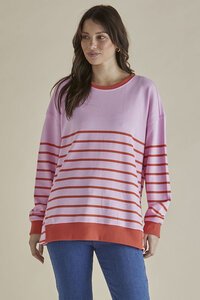 Betty Basics Easy Crew Stripe Sweat