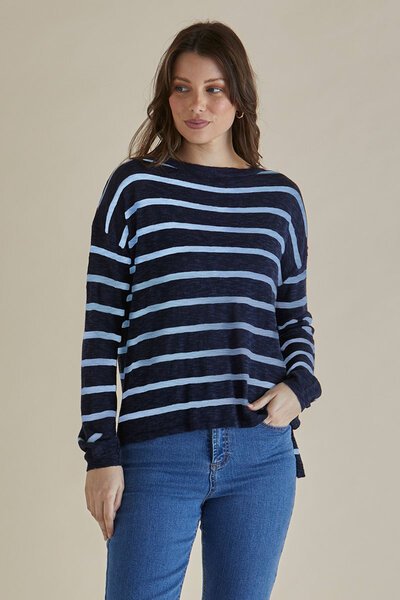 Betty Basics Natasha Knit Stripe Top-new-Preen