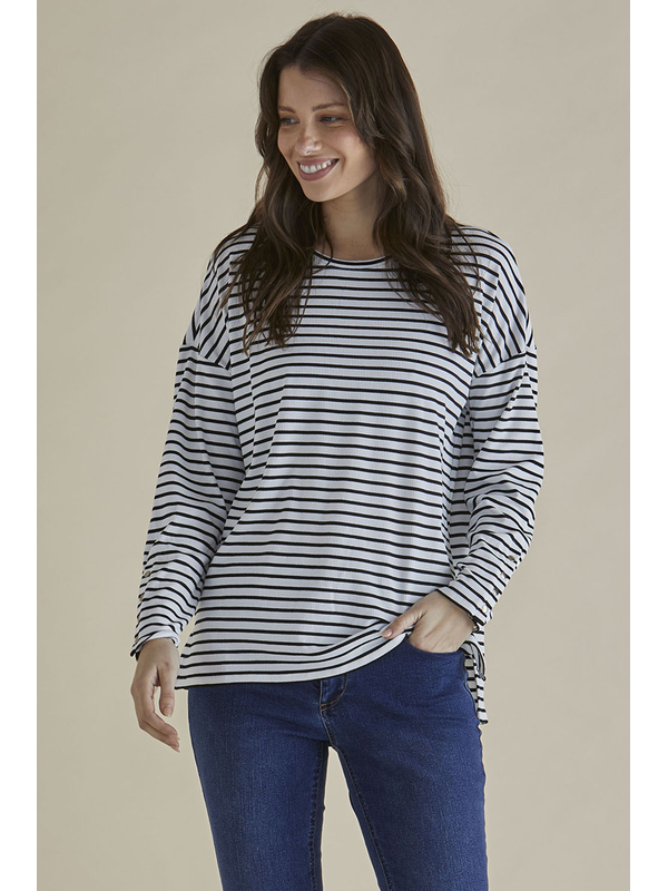 Betty Basics Hendrix Ribbed Stripe L-S Tee