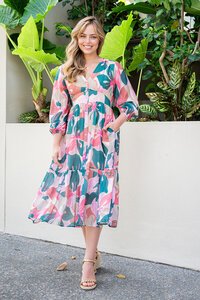 Fria The Label Floral Button Through Midi Dress