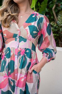 Fria The Label Floral Button Through Midi Dress