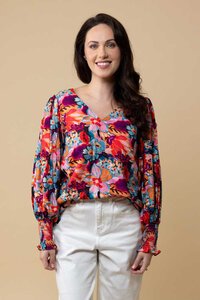 Charlo Tamara V Neck Floral Top