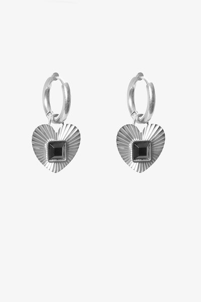 Antler Fluted Heart Midnight Embrace Earring-new-Preen